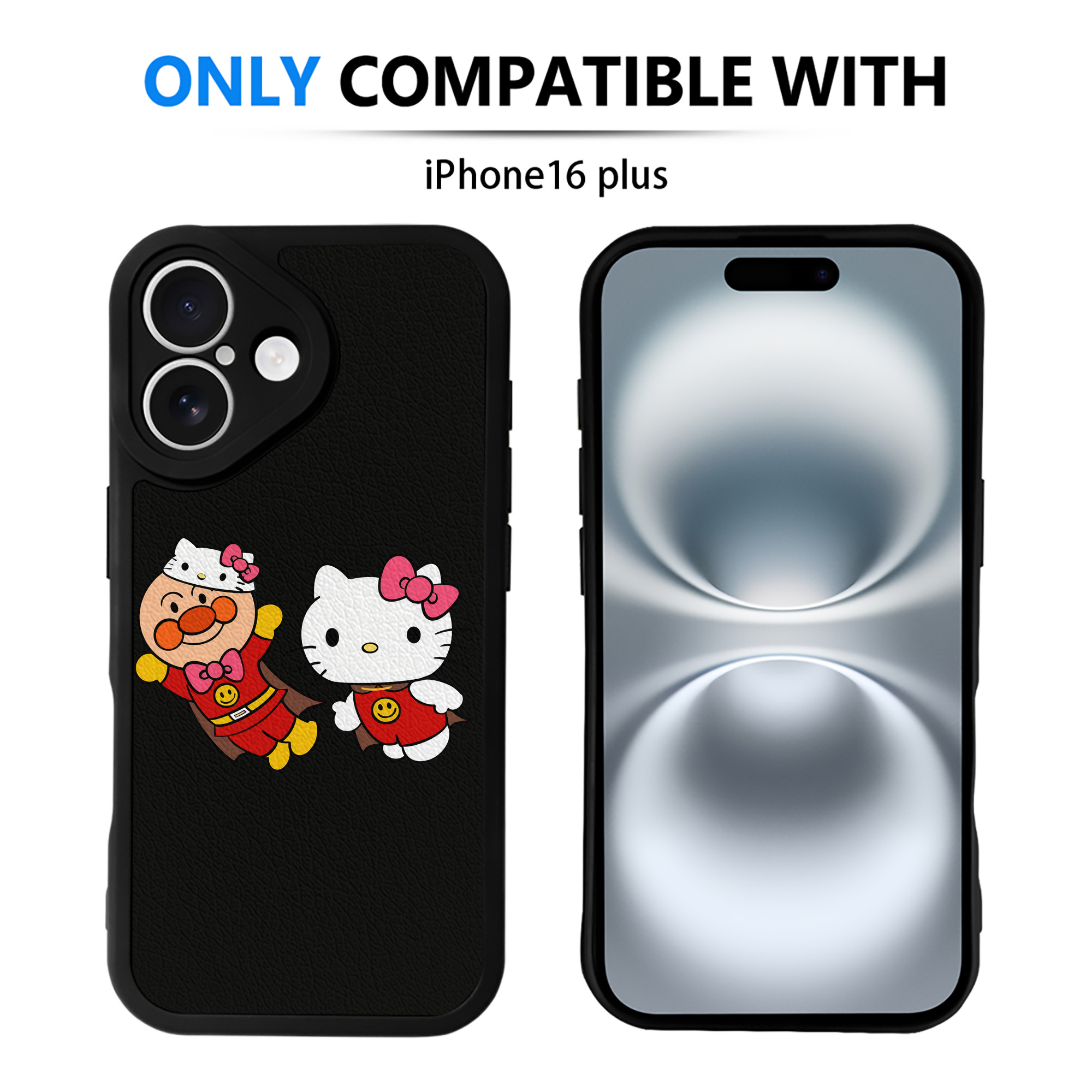 （画像用） アンパンマン Anpanman 【iPhone 16シリーズ対応】シリコンスマホケース（レザー調） 材質：シリコン